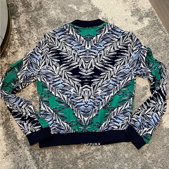 Like new laundry by Shelli Segal light weight tropical leaf print bomber jacket - Picture 3 of 8